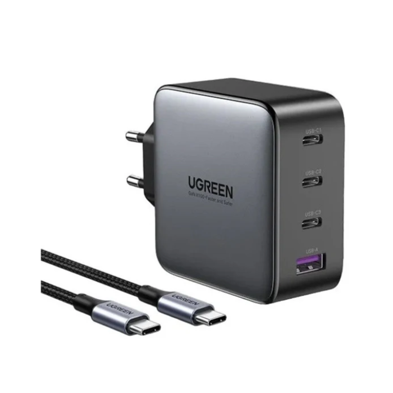 Ugreen Gan Fast Charger With 100w USB-C Cable, CD226 - Gray